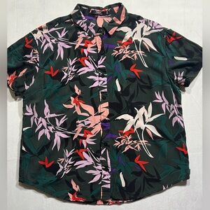 Obey Dark Floral Patterned Shirt